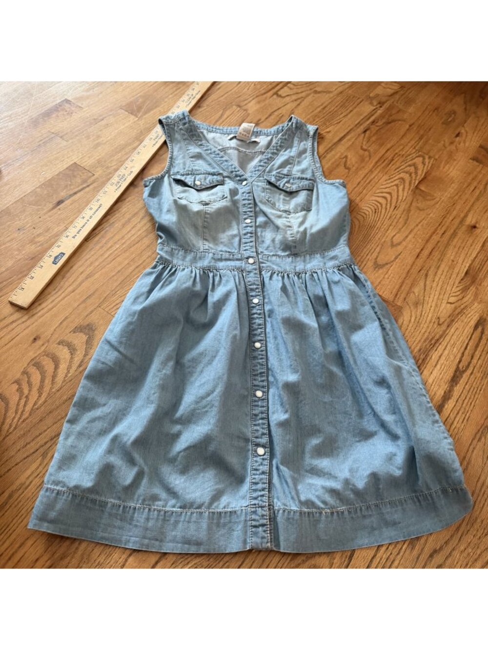 American Rag Womens Blue Denim Color Dress Snap Buttons Small